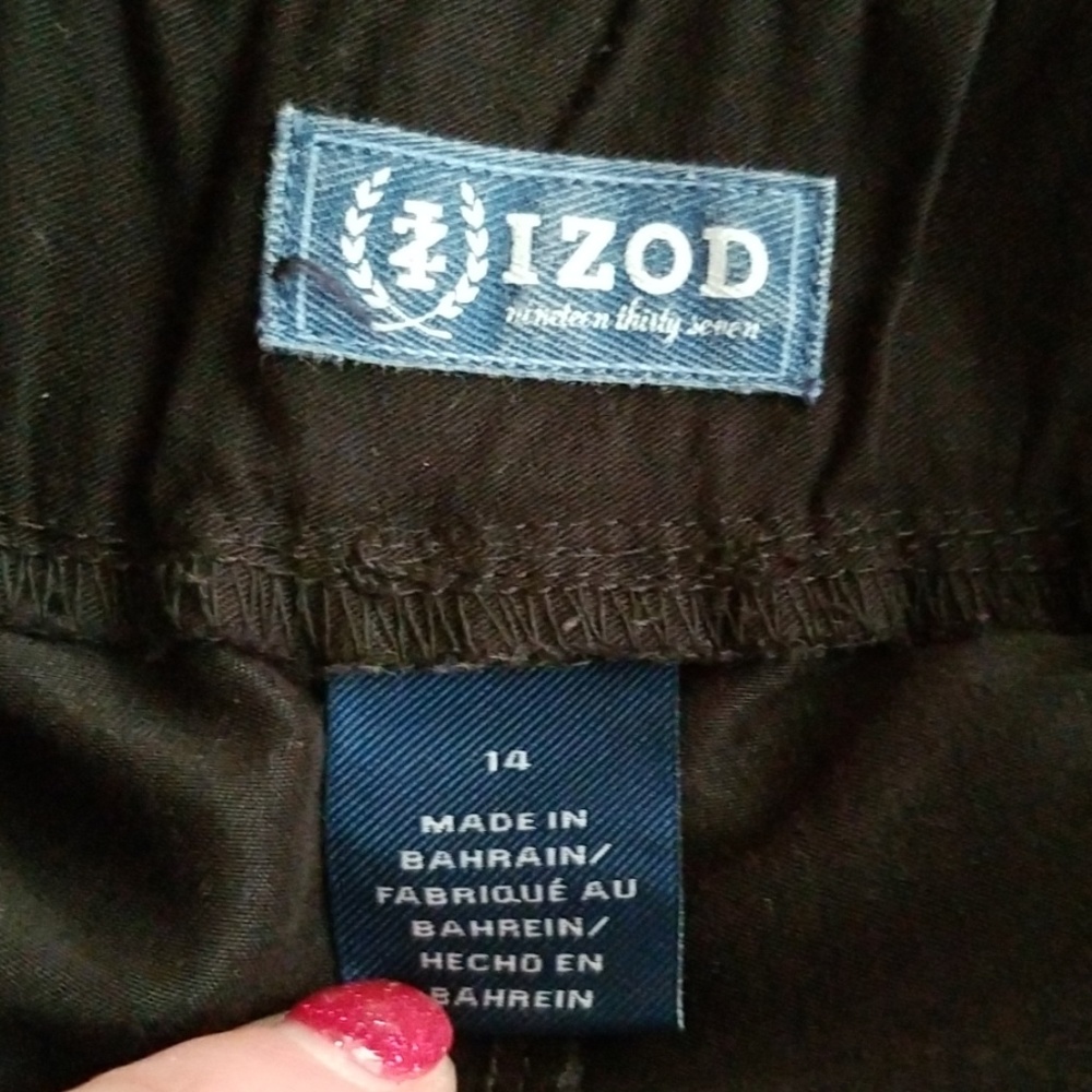 Izod Ladies Black Wide Leg Pants